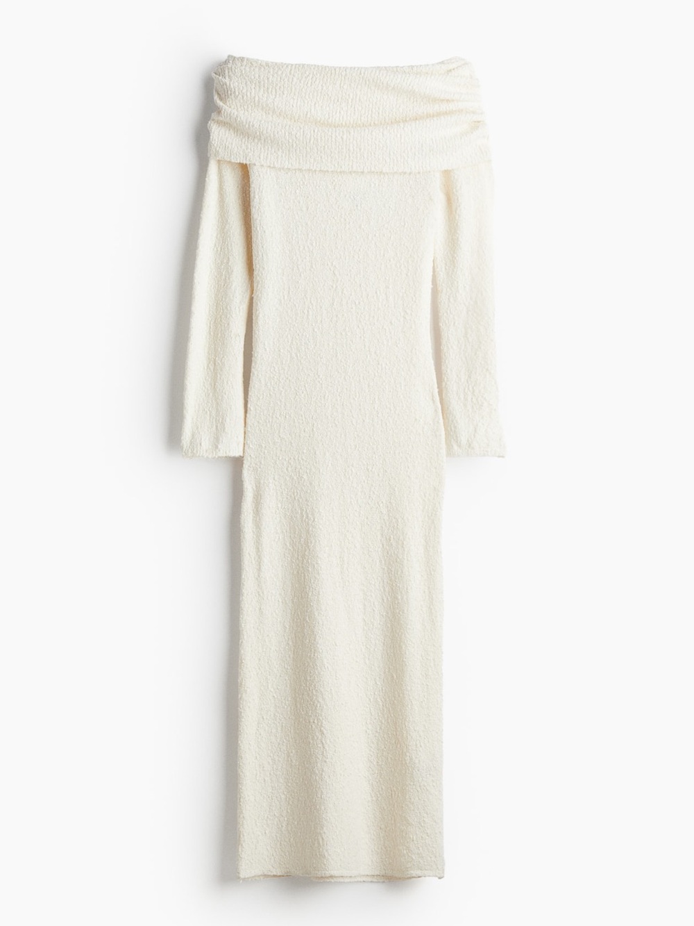 H&M Off-Shoulder Cream Knit Maxi Gown - Picture 3 of 6